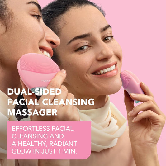 FOREO LUNA 4 mini Face Cleansing Brush & Face Massager - Premium Face Care - Enhances Absorption of Facial Skin Care Products - Simple Skin Care Tools - For All Skin Types- Pearl Pink
