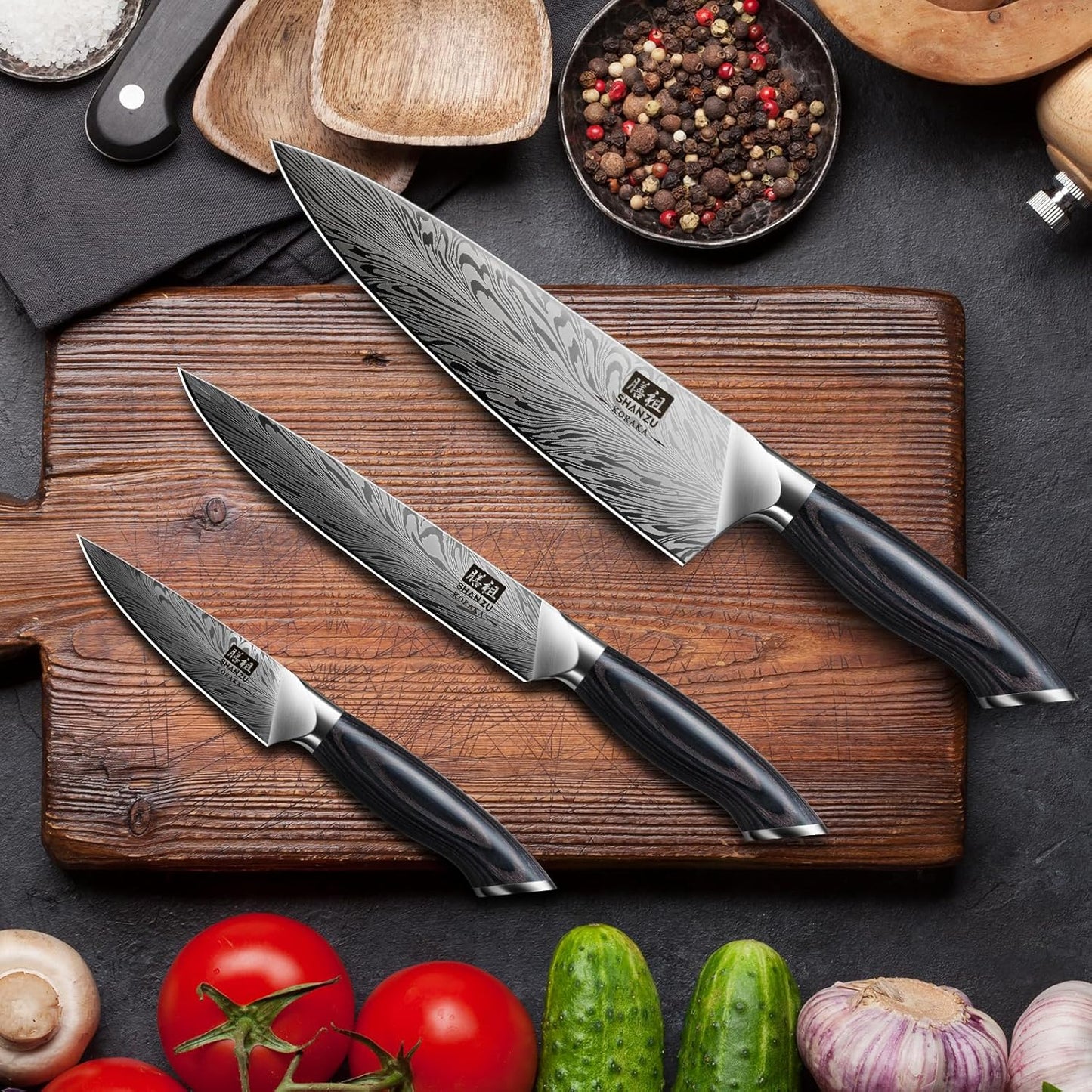 SHAN ZU Fillet Knife 7 Inch, Powder Steel Boning Knife High Carbon Japanese Filleting Knife, Ultra Sharp Deboning Knife for Meat Cutting, Fish Knife with Ergonomic Pakkawood Handle