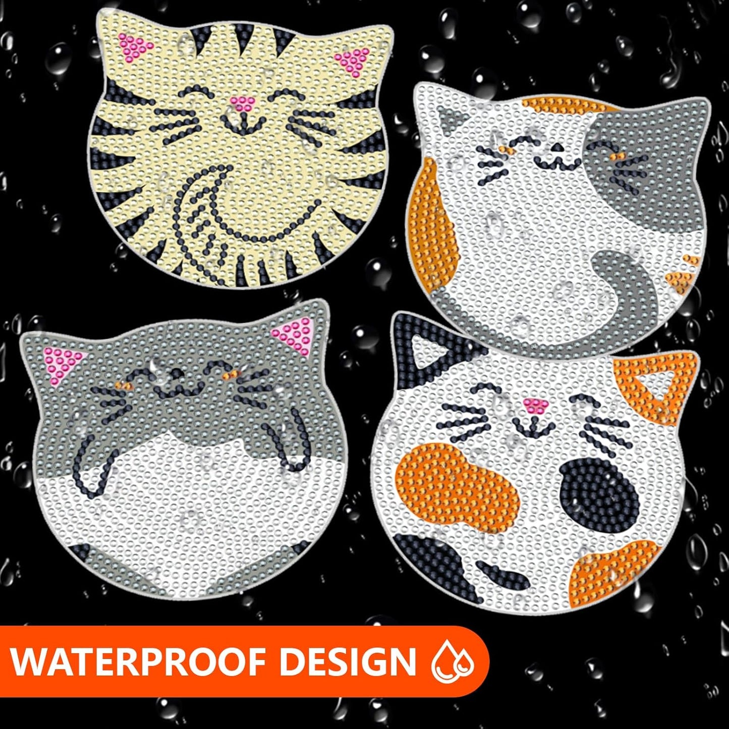 Purilite Select Cat Diamond Art Coasters Kit