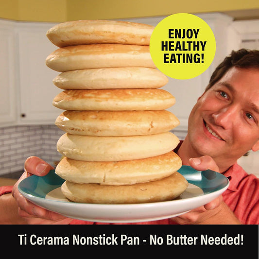 Gotham Steel Pancake Bonanza Pancake Maker, 2-Sided Nonstick Pancake Pan, Crepe Maker, Egg Pan, for Perfect Pancakes Eggs Crepes, Long Lasting Nonstick, Even Heating, Dishwasher Safe, 100% Toxin Free - PuriLite