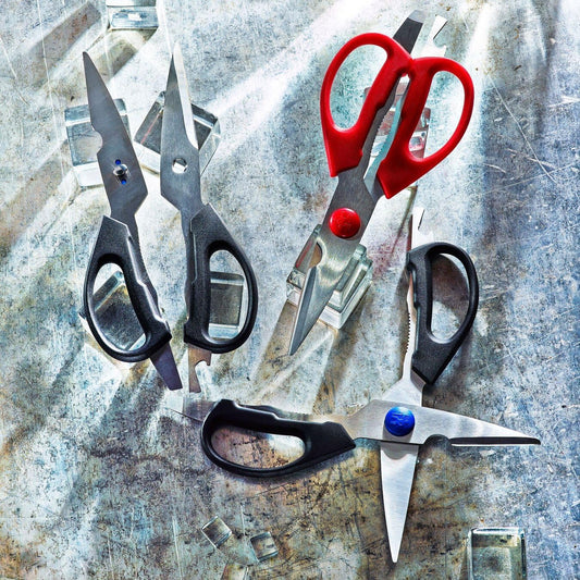 HENCKELS Premium Heavy Duty Ultra Sharp Stainless Steel Multi Purpose Kitchen Shears - 3 PC Set, Value Pack, Non Slip, Scissors, Ergonomic Handles