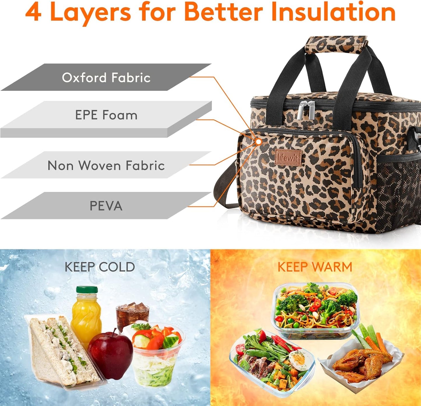 Lifewit Large Lunch Bag for Adults, 24-Can 15L Insulated Lunch Box Leakproof Soft Cooler Cooling Tote for Men Women, Waterproof Reusable Cooler Bags for Work Office Outdoor Picnic Camping, Black