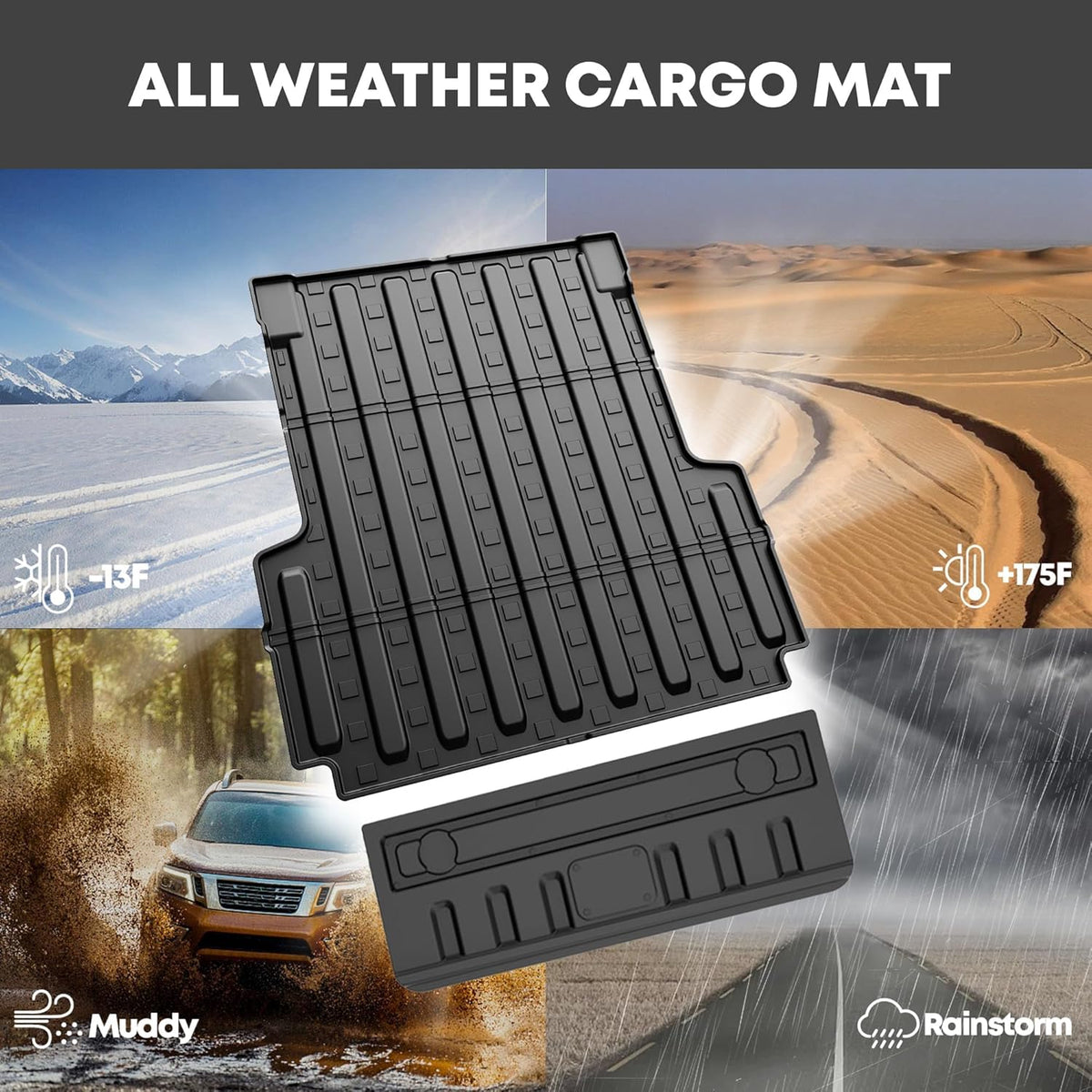 AOMSAZTO Floor Mats & Trunk Mat for 2024 2025 Chevy Equinox EV (Non Fuel),TPE All Weather Protection 2 Rows Car Floor Liners with Cargo Liner for Chevrolet Equinox EV (Non Fuel) - PuriLite