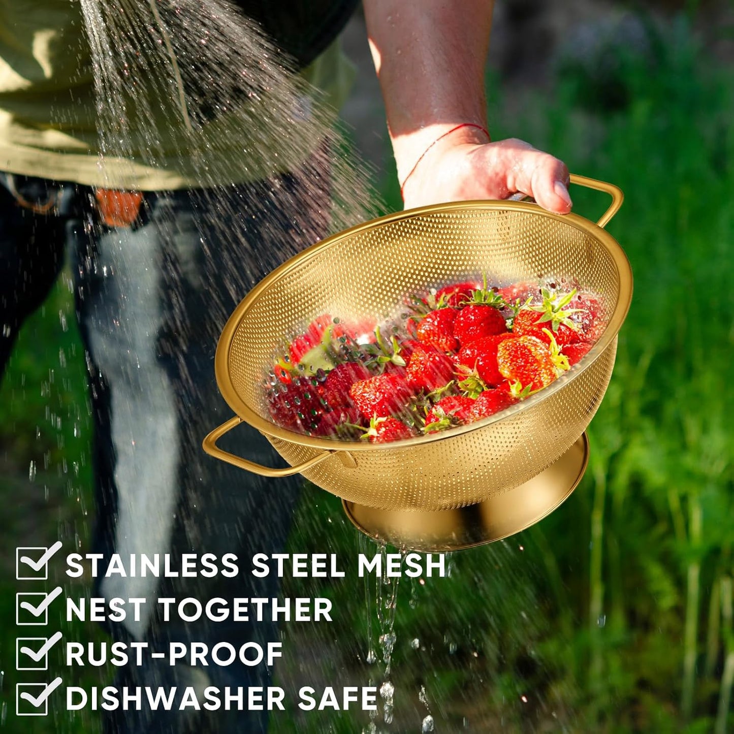 Purilite Select 3 Pcs Stainless Steel Colander Set