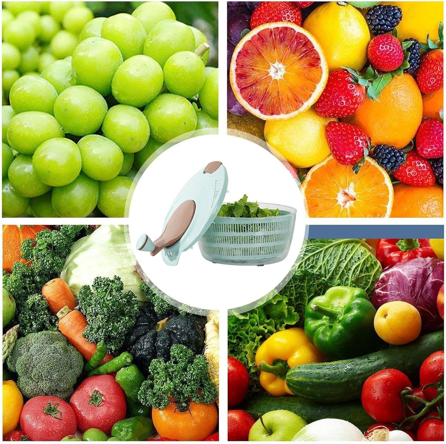 Salad Spin Washer Dryer,Quick and Easy Multi-Use Lettuce Spinner,Vegetable Dryer,Fruit Washer for Washing Fruits