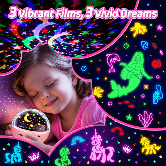 Night Light Projector, 3 Films+93 Colors Kids Projector Night Light