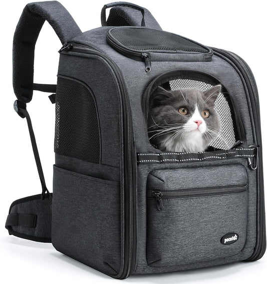 Pecute Cat Backpack Anti-Gravity Load Reduction 30%, Dog Backpack with Locking Zippers, Pressure-Relieving, Suitable for Traveling, Taking Public Transportation, Visiting The Doctor, Hiking
