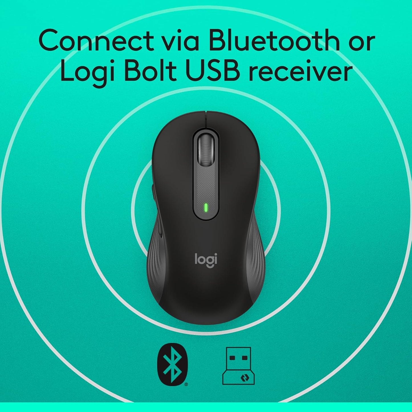 Logitech Signature M650 L Full Size Wireless Mouse - For Large Sized Hands, 2-Year Battery, Silent Clicks, Customizable Side Buttons, Bluetooth, for PC/Mac/Multi-Device/Chromebook - Black