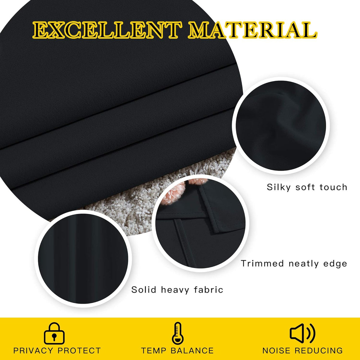 NICETOWN Blackout Curtains 2 Panels for Bedroom- Thermal Insulated Grommet Blackout Curtains 63 Inches Long for Living Room/Kitchen Rideaux occultants (2 Panels, W42 x L63 -Inch,Grey) - PuriLite