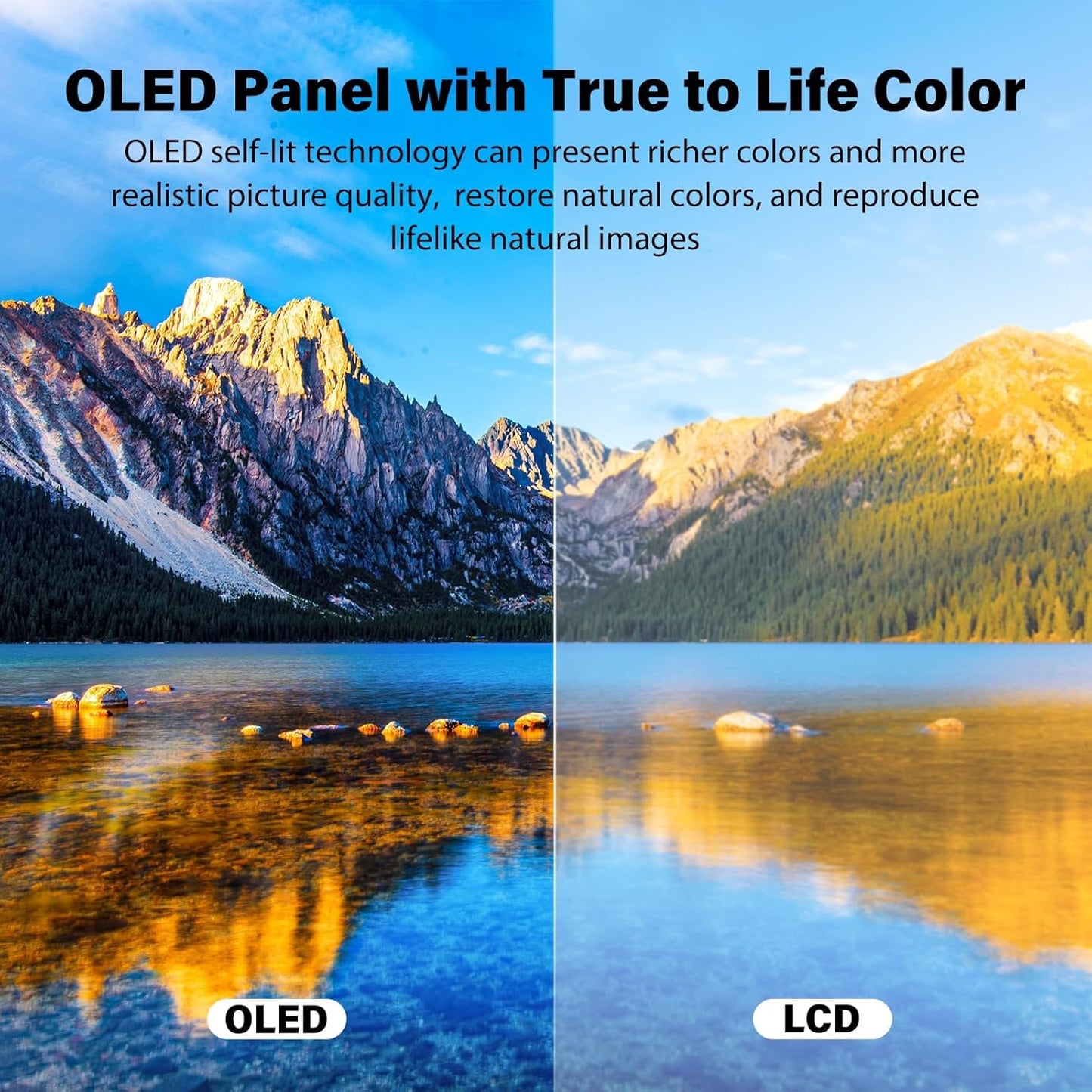 InnoView 4K OLED Portable Monitor, 14 Inch OLED Monitor for Laptop, 100% DCI-P3, 1MS with Speaker and Stand, USB-C HDMI High-end Screen for Laptop PC MAC Phone PS4 Xbox Switch