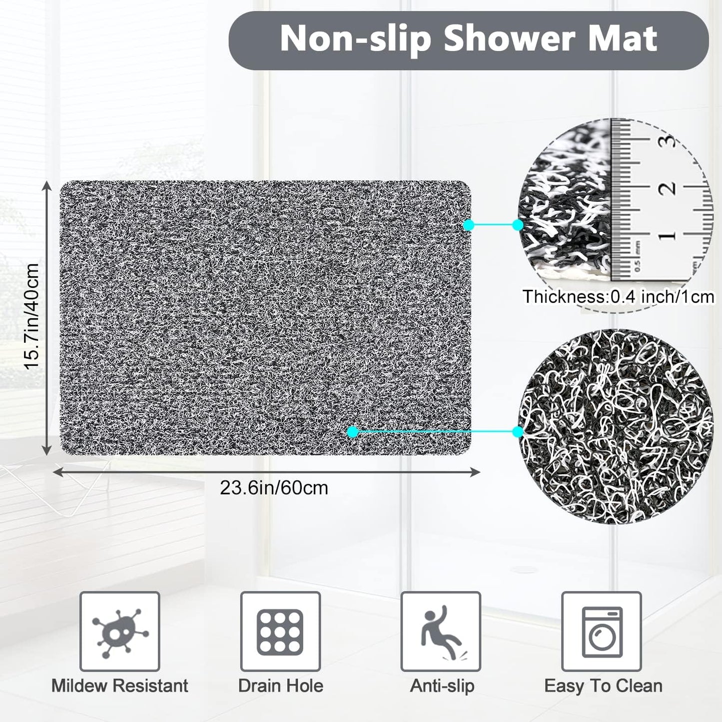 Loofah Mats for Shower, Non Slip | Quick Drying | Soft on Your Feet | Soft Textured Shower Mat Bath Mat Bathtub Mat Massage Mat Loofah Mat for Bathroom,Shower Tub or Wet Areas
