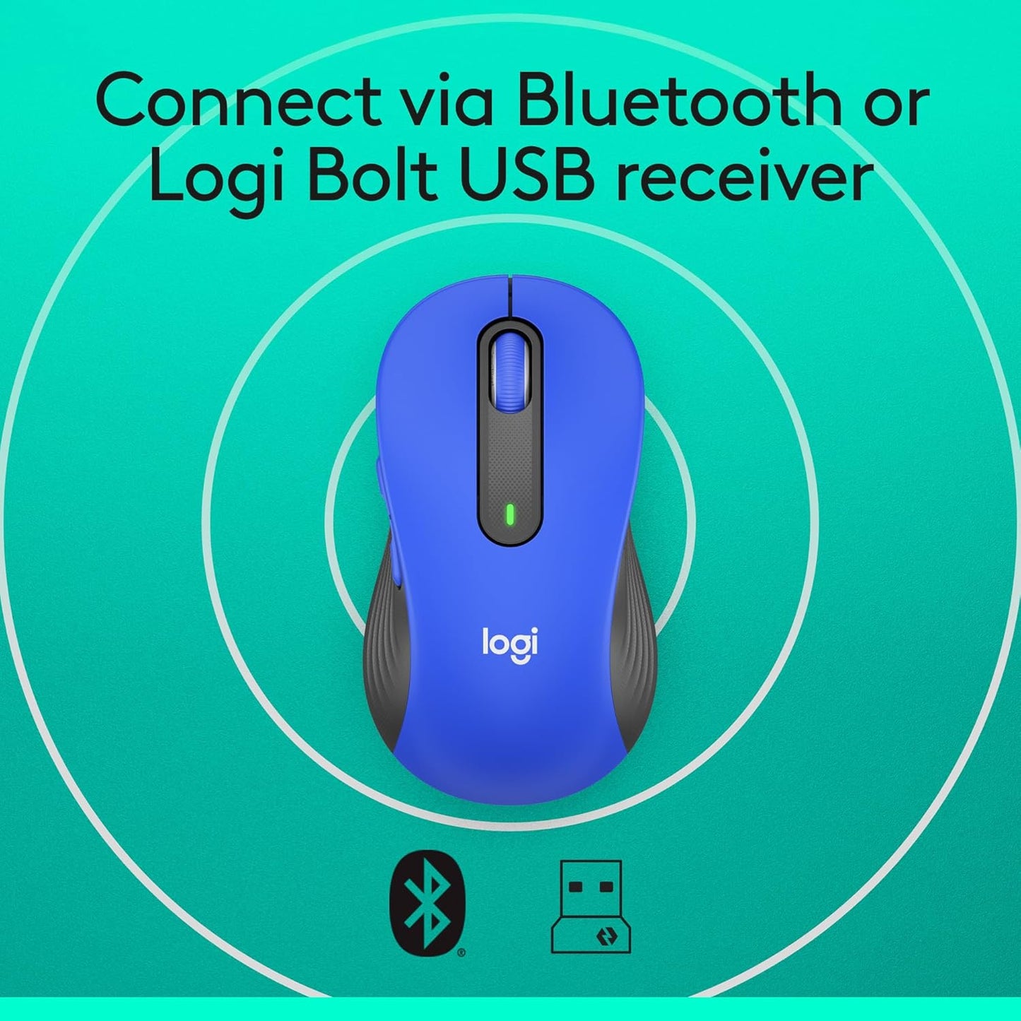 Logitech Signature M650 L Full Size Wireless Mouse - For Large Sized Hands, 2-Year Battery, Silent Clicks, Customizable Side Buttons, Bluetooth, for PC/Mac/Multi-Device/Chromebook - Black