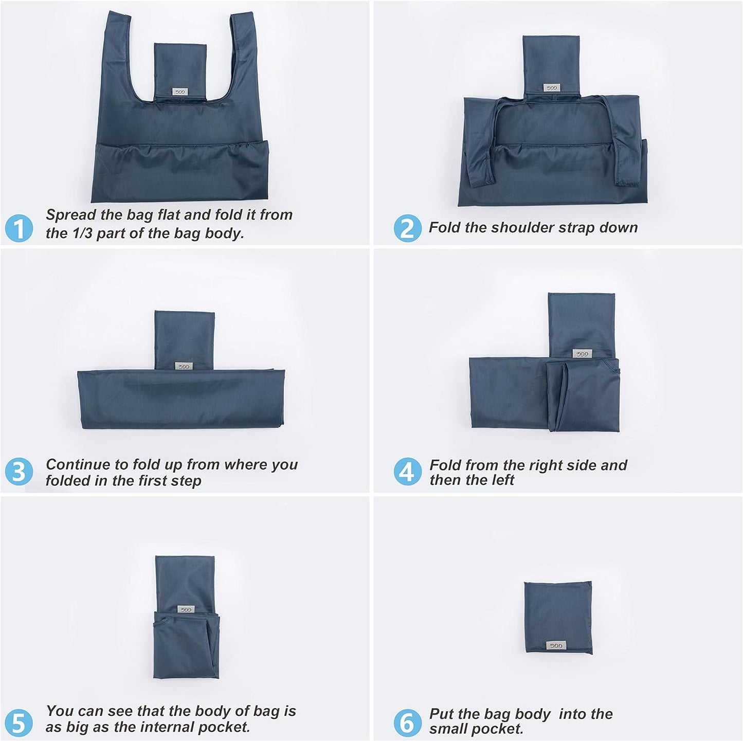 Purilite Select™ Reusable Grocery Bags – Heavy-Duty, Foldable, and Machine Washable (6-Pack