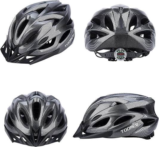 TOONEV Adult Bike Helmet with Safety LED Light,Lightweight Integrally Sport Mountain Bicycle Helmet Adjustable Size 54 to 62CM for Men Women Cycling Helmet - PuriLite