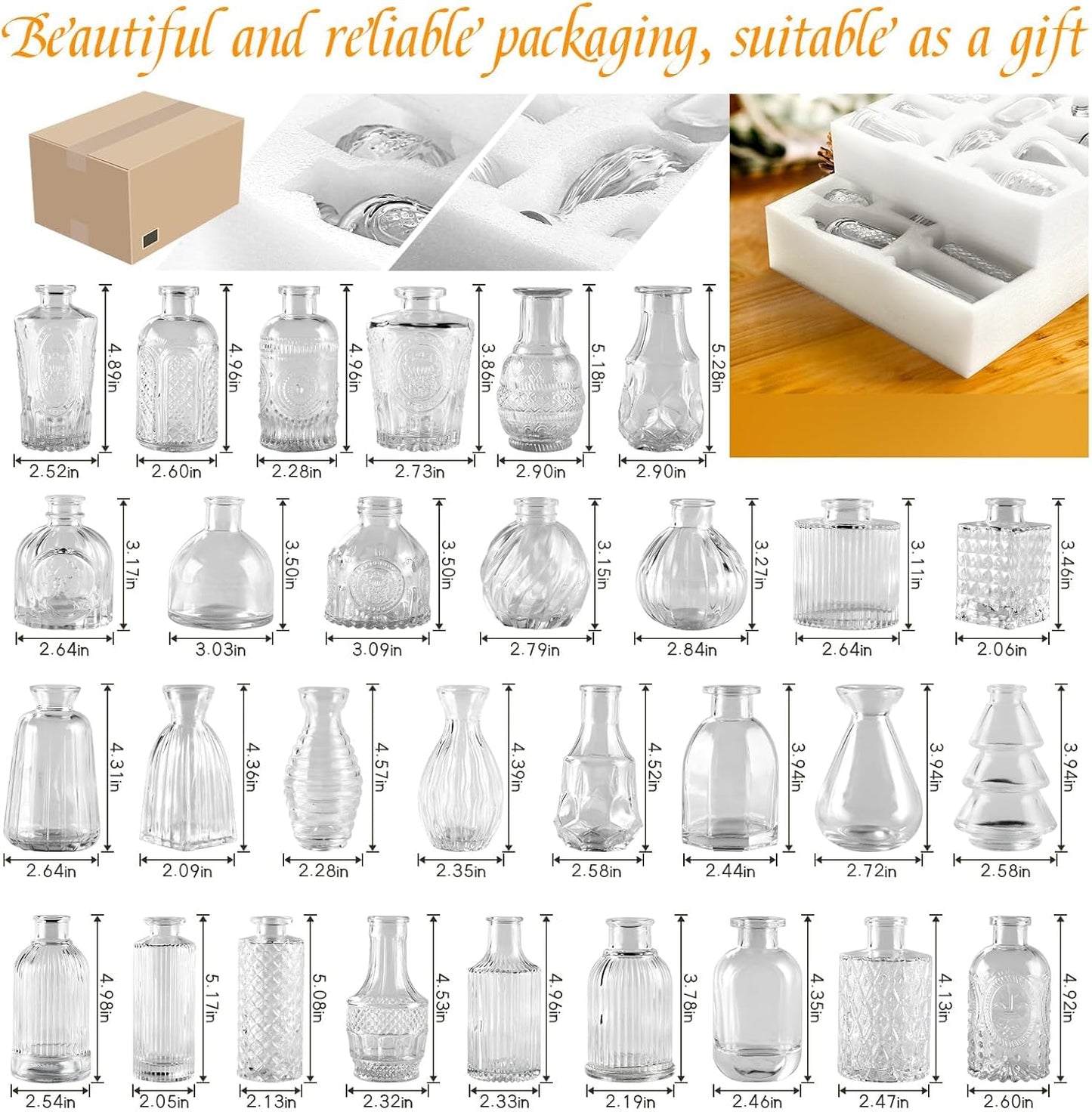 30 Pcs Mini Bud Vases As Wedding Centerpieces for Tables,Clear Bud Vases for Flowers,Small Flower Vases Suitable for Birthday Party,Anniversary,Wedding Reception,Baby Shower