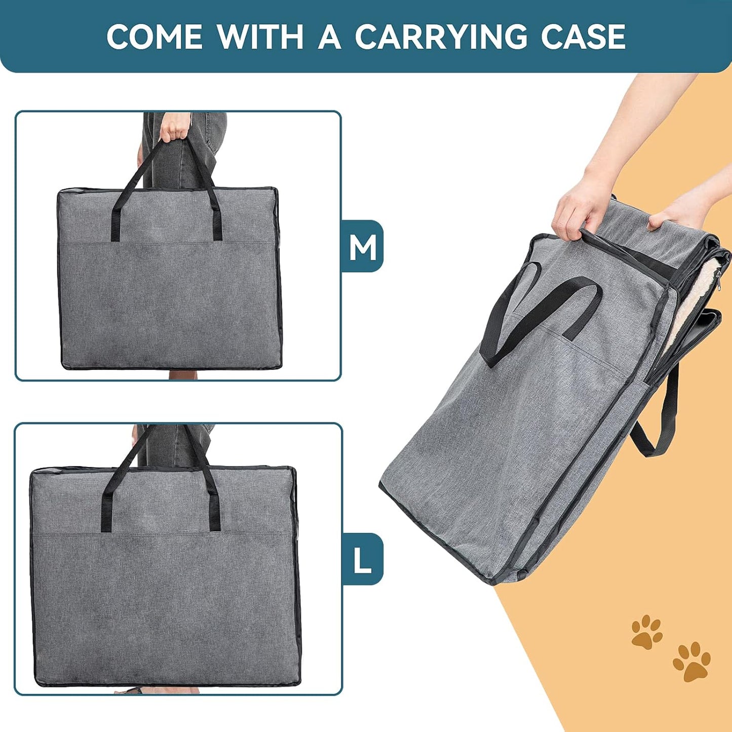 PETSFIT Soft Sided Dog Crate, Travel Dog Crate - 19 Inch Lightweight, Roomy, Easy to Set Up, Sturdy Portable Dog Kennel with Thick Mat, Navy Blue