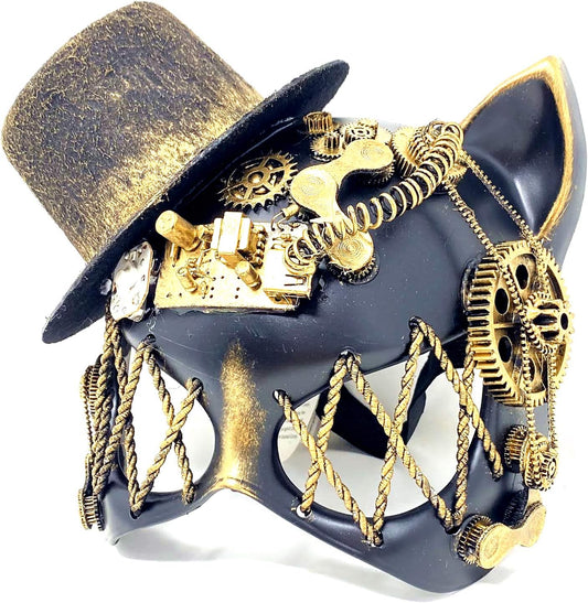 STORM BUY Steampunk Masquerade Mask For Women Lady Halloween Cat Costume Cosplay Party Mardi Gras Ball Mask - PuriLite