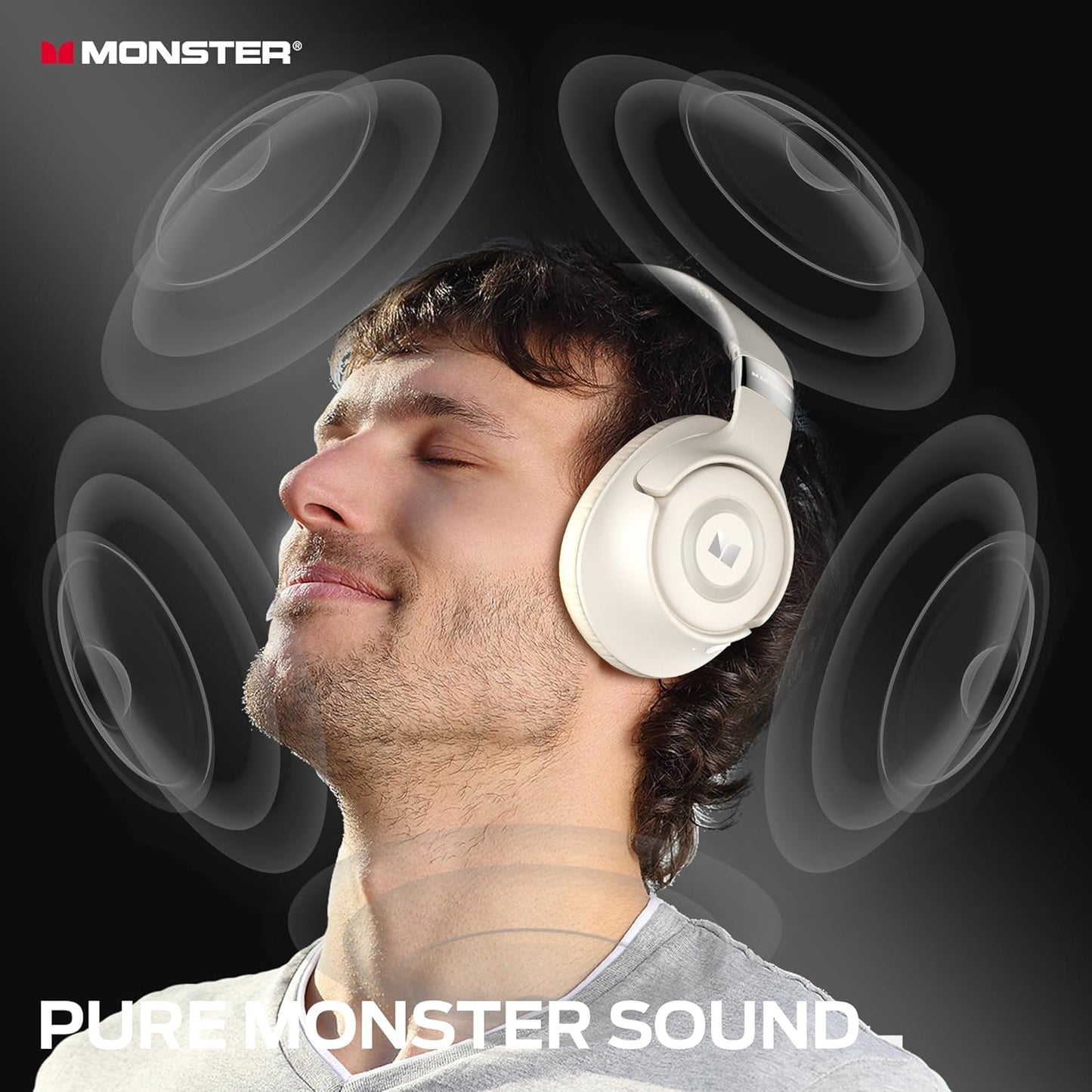 Monster Persona SE ANC Active Noise Cancelling Headphones, Bluetooth Headphones Over Ear with Built-in Mic, 60H Playtime, HiFi Stereo Audio, Deep Bass, Comfort Fit, Wireless Headphones for Home Office