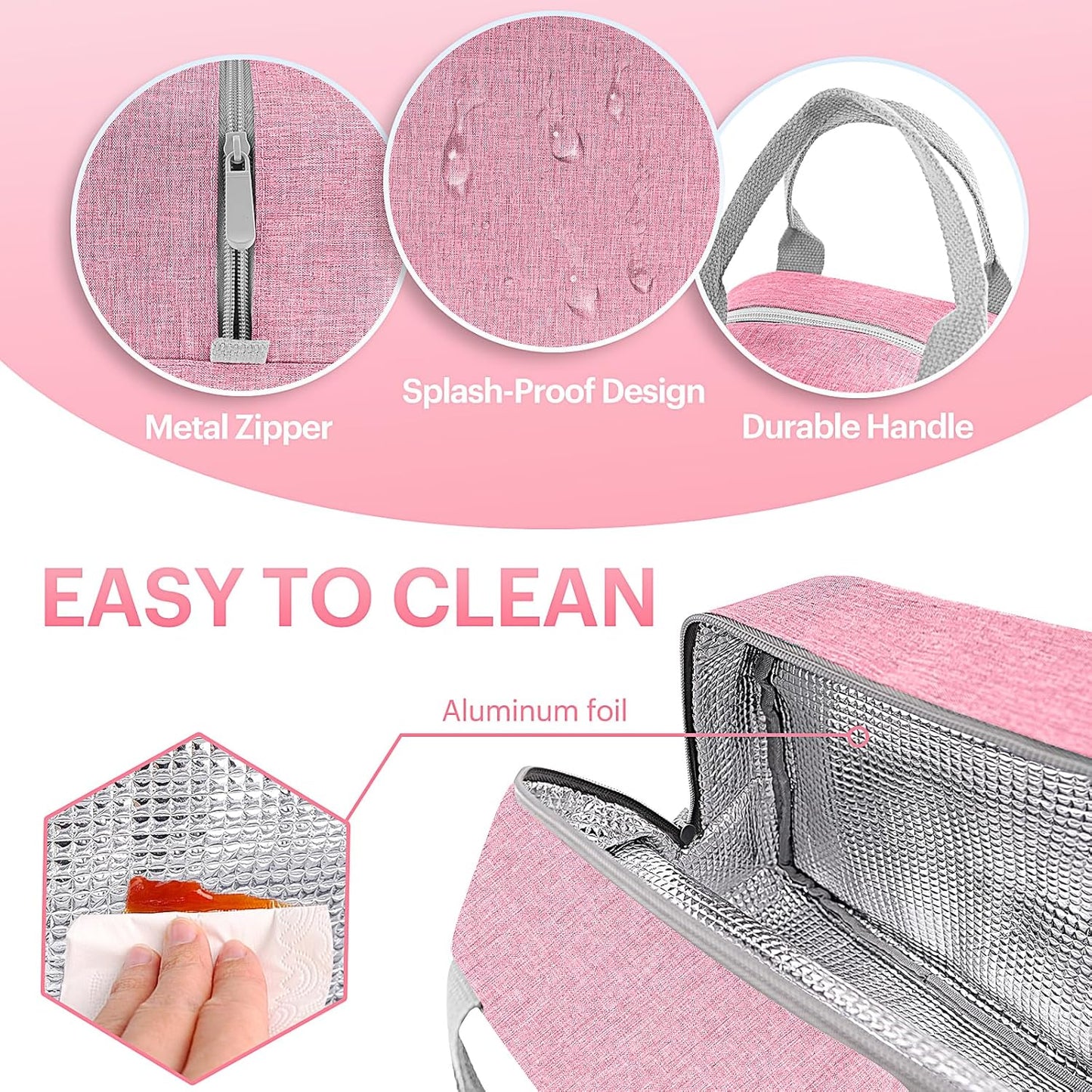 Lunch Bag for Women & Men Adult Insulated Lunch Box, Small Leakproof Cooler Food Lunch Containers Reusable High Capacity Lunch Tote Bags for Work, Travel, Outdoor