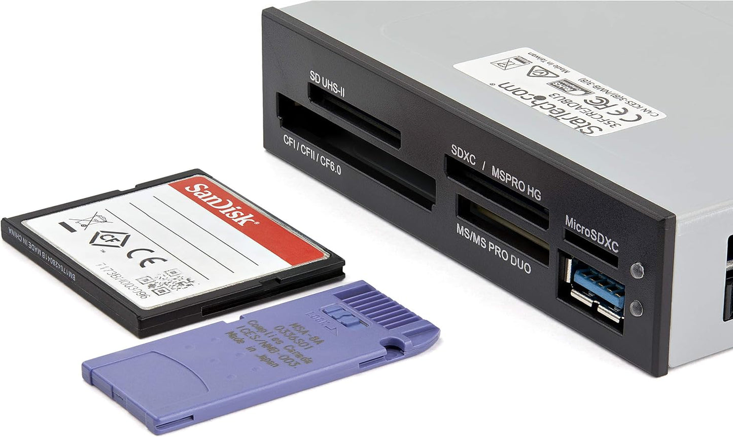 StarTech.com USB 3.0 Internal Multi-Card Reader with UHS-II Support - SecureDigital/Micro SD/Memory Stick/Compact Flash Memory Card Reader (35FCREADBU3), black