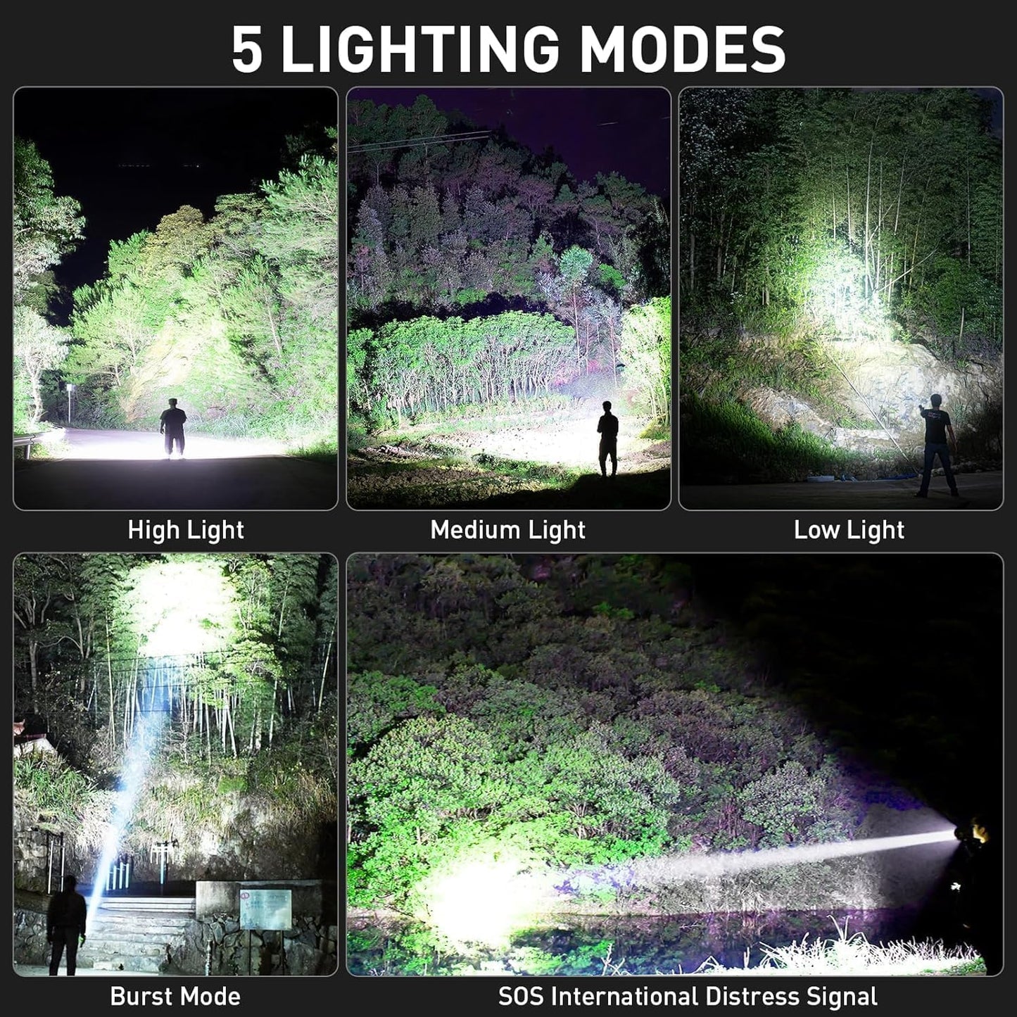 Rechargeable Flashlight 990000 High Lumens,Brightest LED Flashlights & 5 Modes,Powerful Flash Light,IPX6 Waterproof Super Bright Flashlight for Camping, Hiking