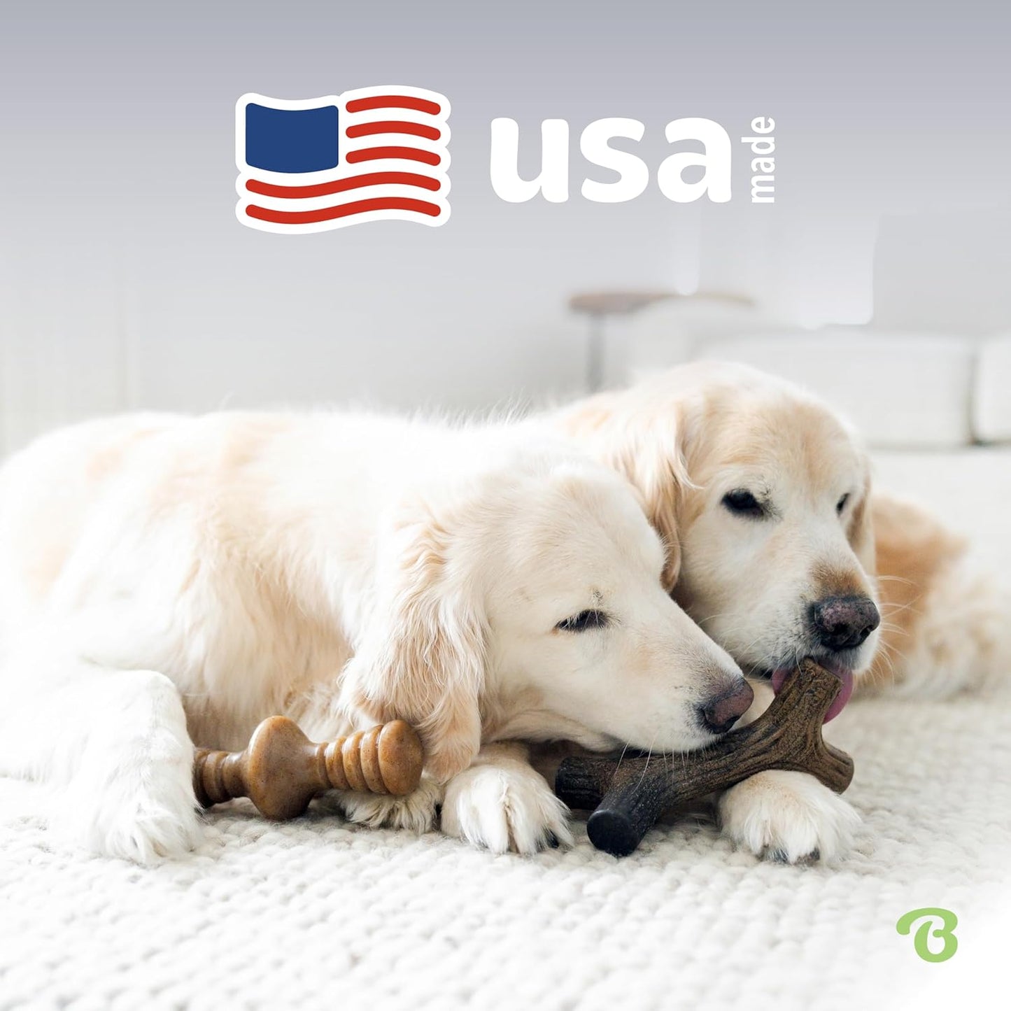 Benebone 4-Pack Durable Dog Chew Toys for Aggressive Chewers, Real Flavors, Made in USA, Medium
