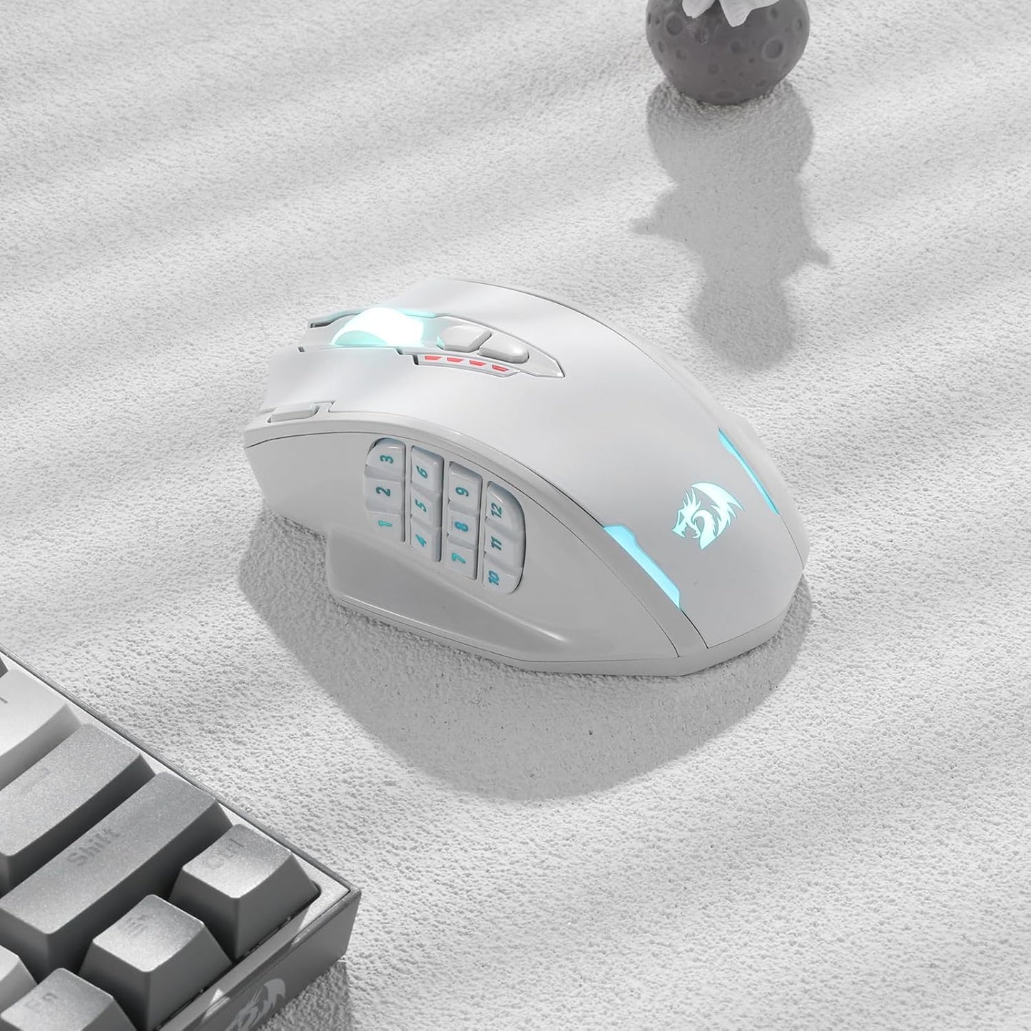Redragon M913 Impact Elite Wireless Gaming Mouse, 16,000 DPI Wired/Wireless RGB Mouse with 16 Programmable Buttons, 45 Hr Battery and Pro Optical Sensor, 12 Side Buttons MMO Mouse