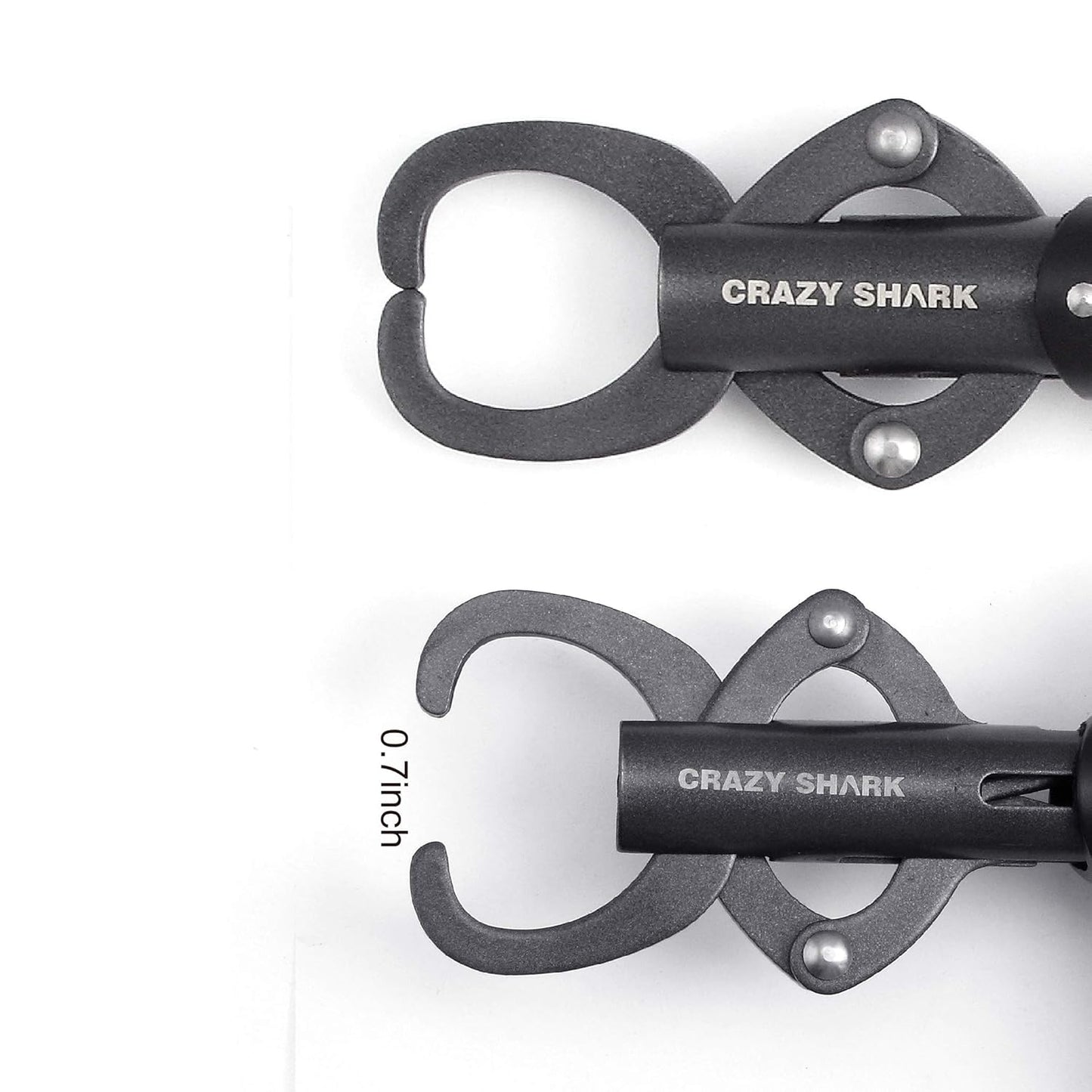 Crazy Shark Portable Stainless Steel Fish Lip Grabber Gripper Grip Tool Fish Holder Tackle EVA Handle 40lbs (Dark Gray)