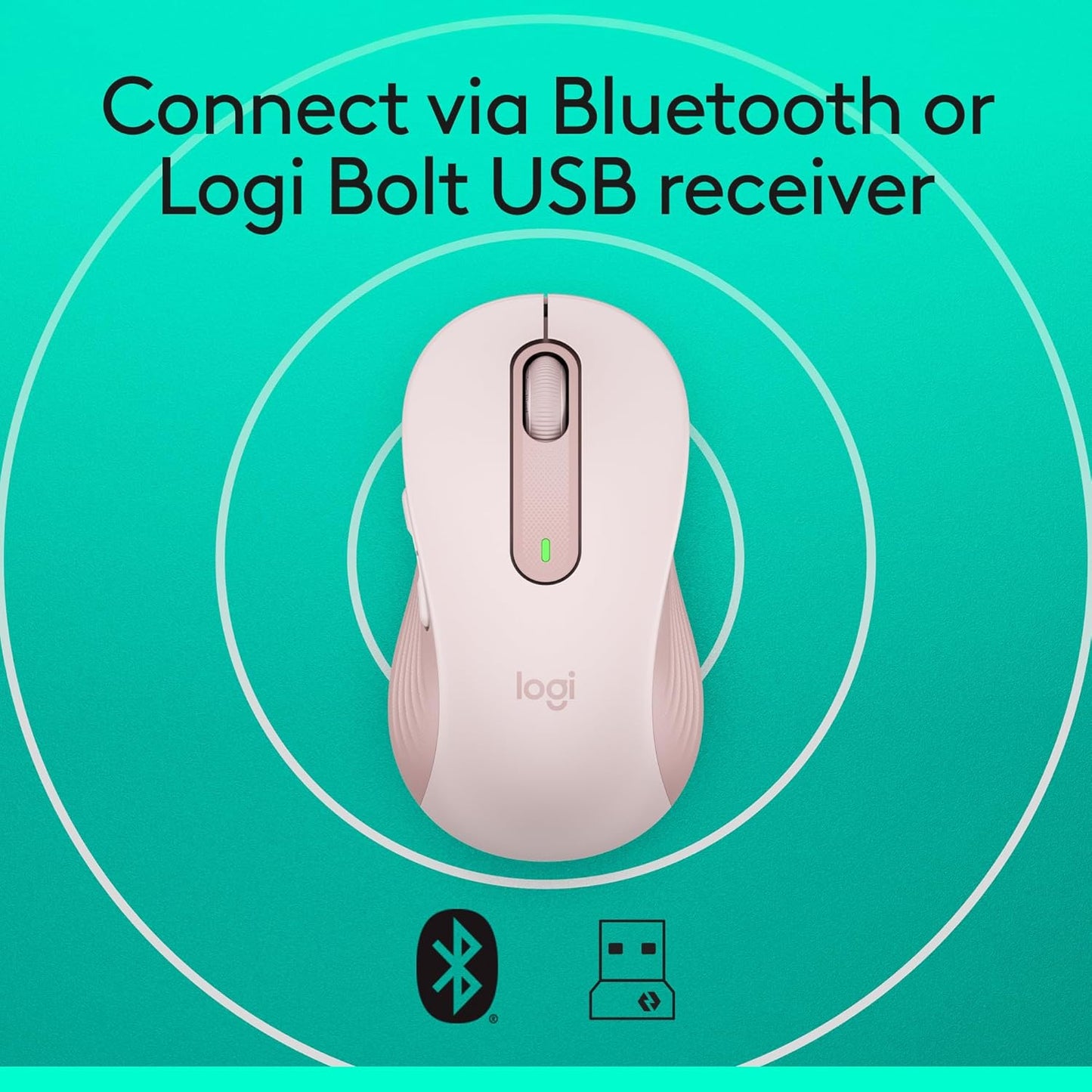 Logitech Signature M650 L Full Size Wireless Mouse - For Large Sized Hands, 2-Year Battery, Silent Clicks, Customizable Side Buttons, Bluetooth, for PC/Mac/Multi-Device/Chromebook - Black