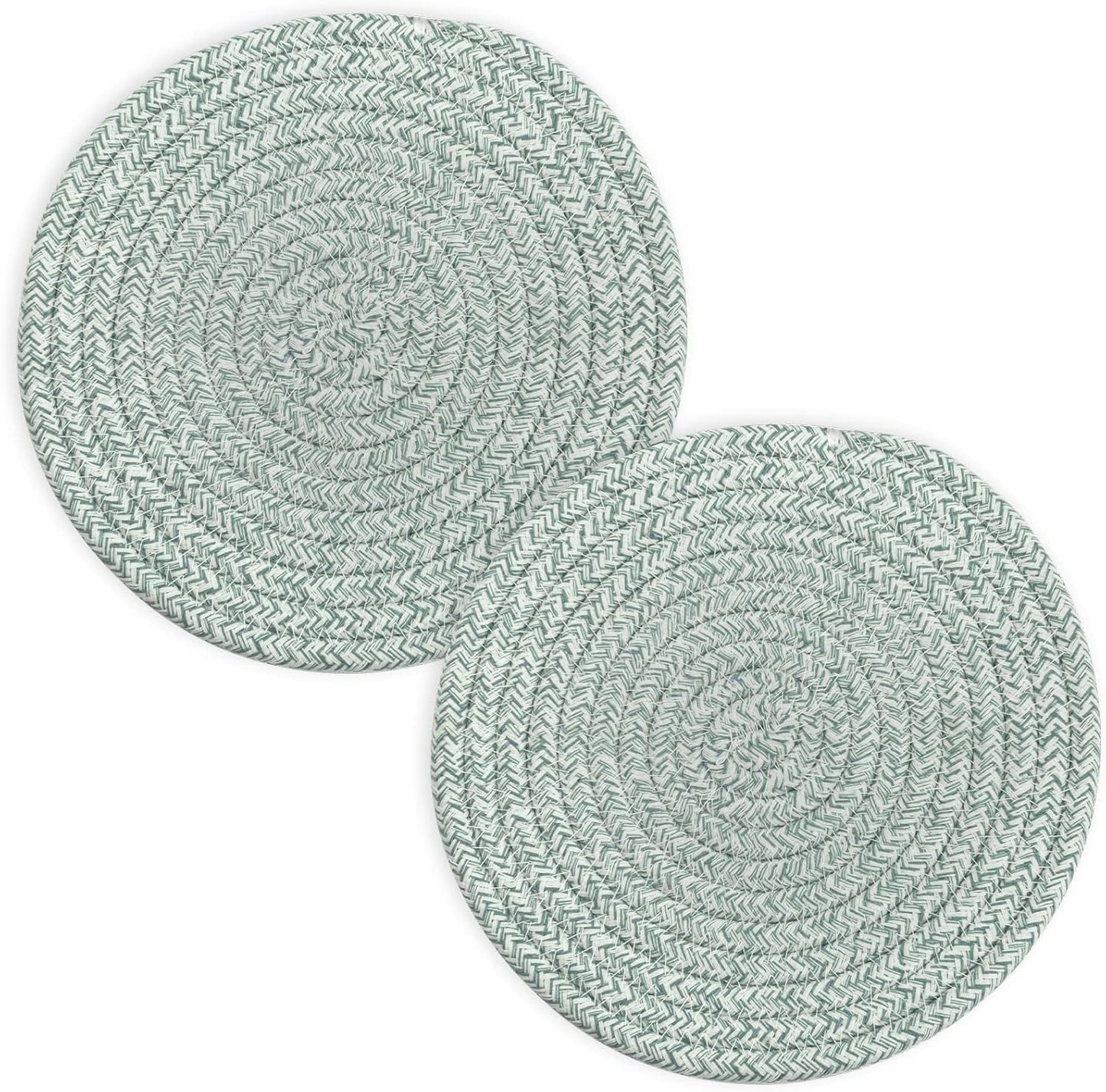 Trivets for Hot Dishes, Pots and Pans, 8 Inches Hot Pads 5 Pcs, Pot Holders for Kitchen, Heat Resistant Mat Protect Counter, Coasters Set Home Essentials Farmhouse Decor (Blue)
