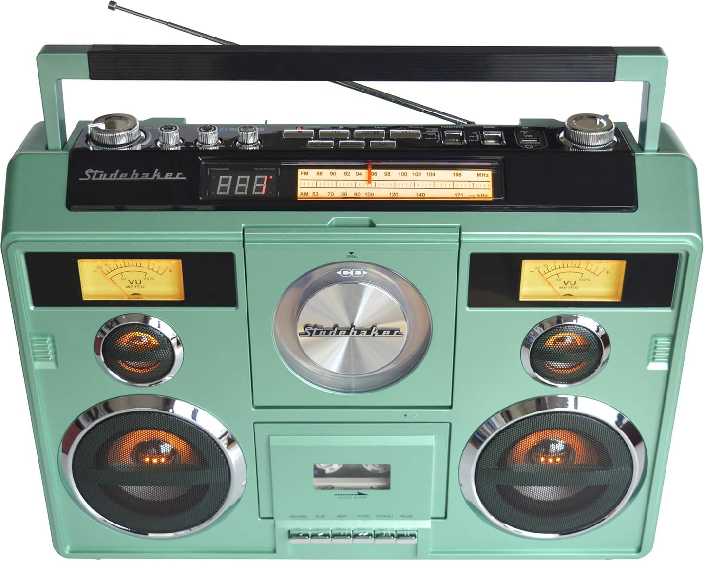 Sound Station Portable Stereo with Bluetooth/CD/AM-FM Radio/Cassette Recorder (Silver)