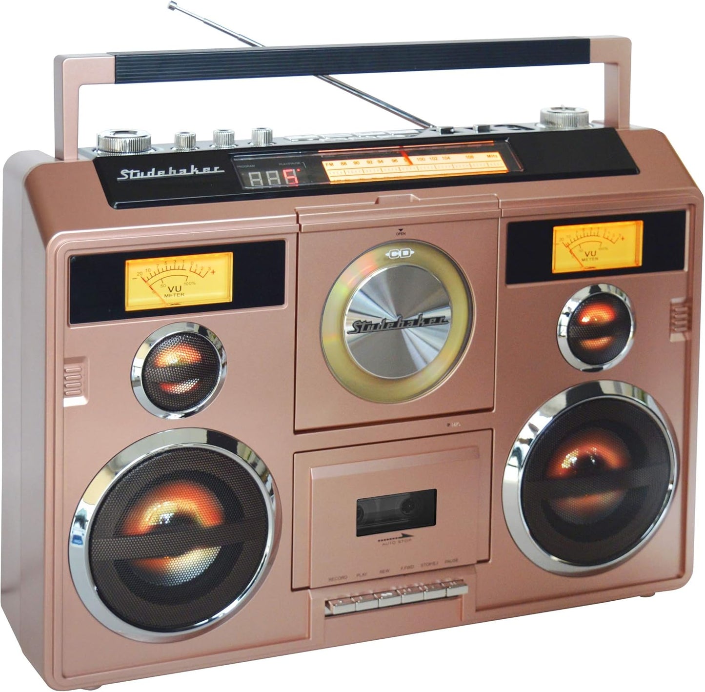 Sound Station Portable Stereo with Bluetooth/CD/AM-FM Radio/Cassette Recorder (Silver)