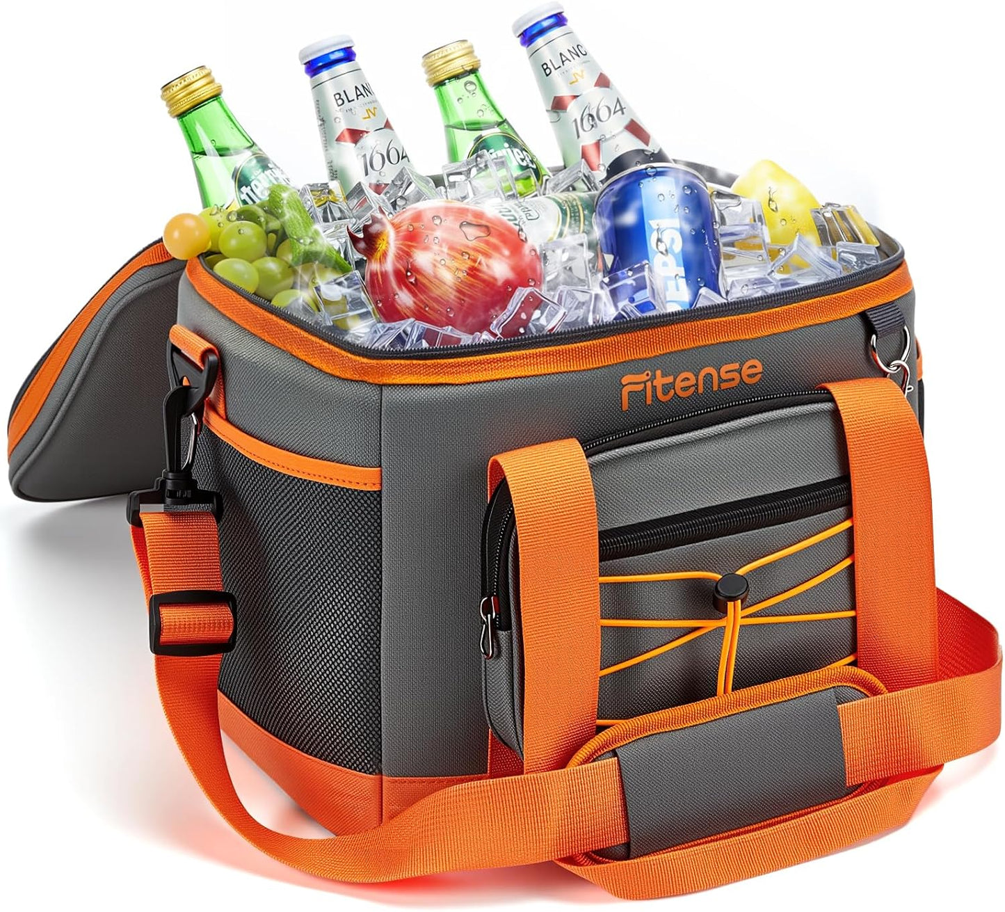 Fitense Soft Cooler Bag Insulated 50 Cans/33L, 27 Cans/20L Camping Cooler 4-Layer Leakproof, Collapsible Portable Lunch Cooler for Beach, Travel, Picnic, Grocery, Kayaking