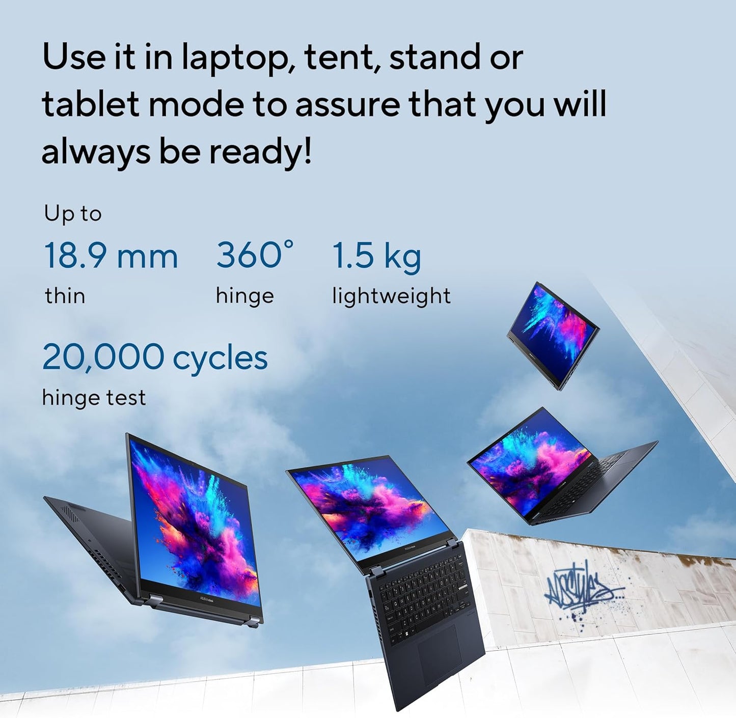 ASUS Vivobook S 14 Flip Laptop, 14” WUXGA 16:10 Touch Display, AMD Ryzen 7 7730U CPU, AMD Radeon™ Graphics, 16GB RAM, 512GB SSD, Fingerprint Sensor, Windows 11 Home, Quiet Blue, TN3402YA-AS71-CA