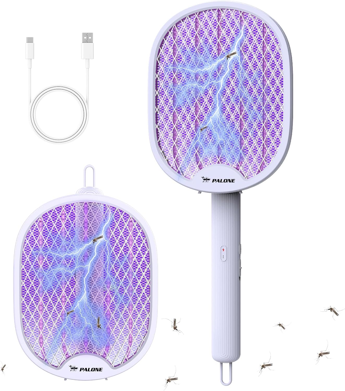 PALONE Solar Bug Zapper with 5.5W Solar Panel Charging, USB Charging Bug Zapper Light for Outdoor and Indoor