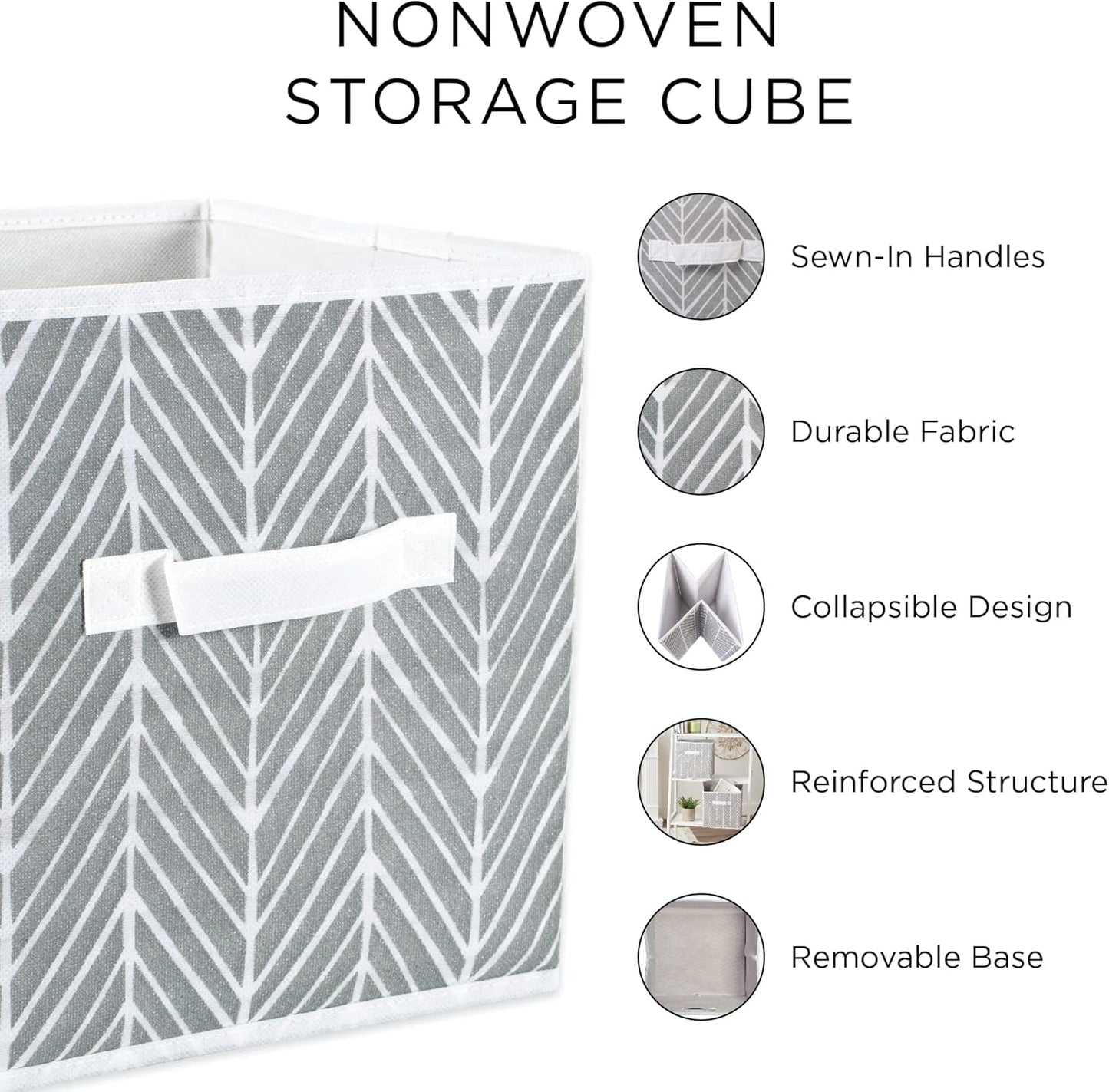 DII Foldable Fabric Storage Containers for Nurseries, Offices, Closets, Home Decor, Cube Organizers & Everyday Storage Needs, (Large - 11 x 11 x 11) Scroll Nautical Blue - Set of 2