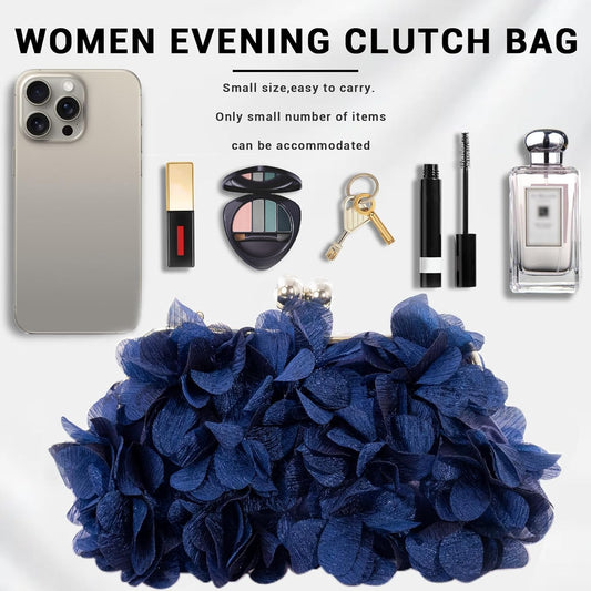 JAMBHALA Clutch Evening Handbags Floral Appliques Small Clutch Purses for Women - PuriLite