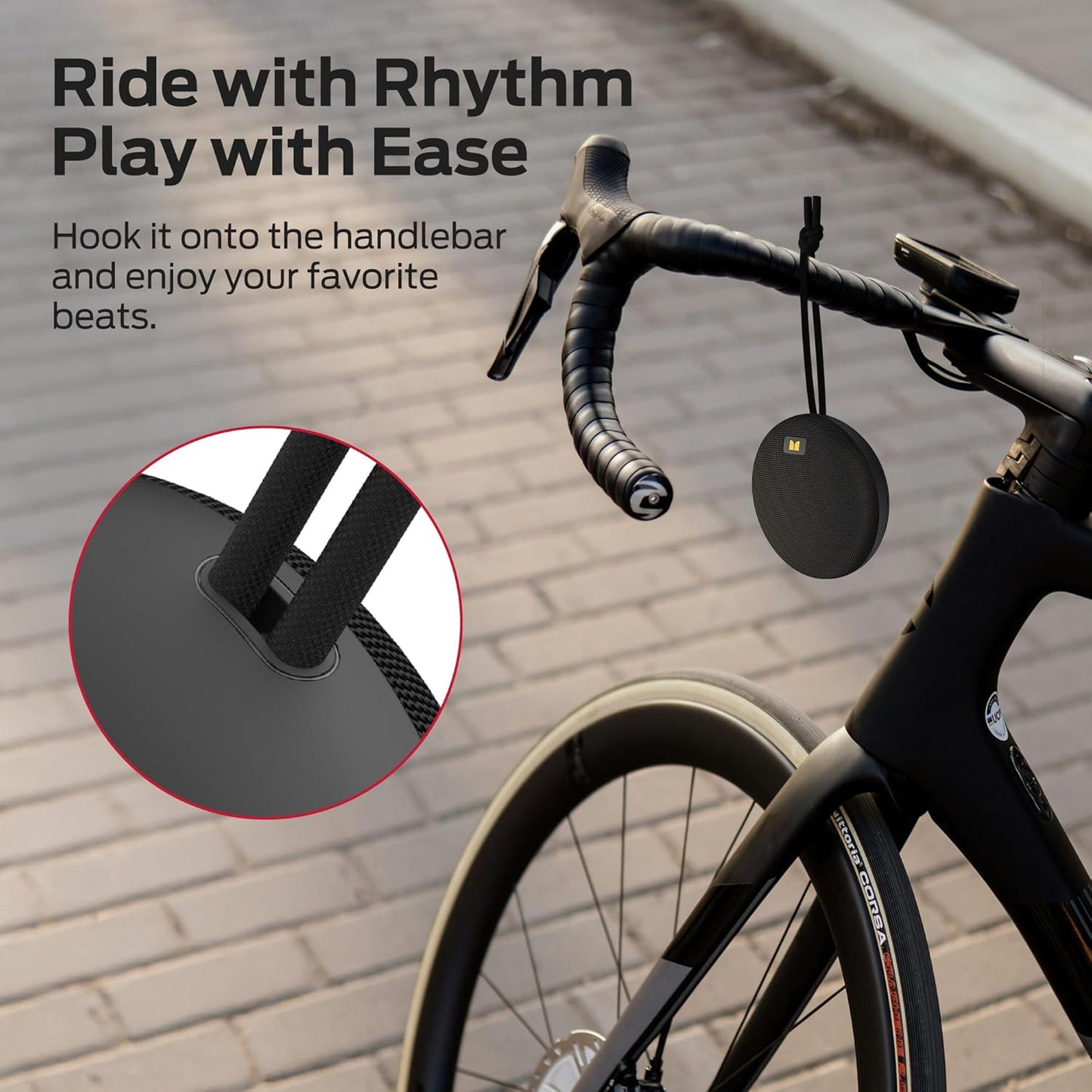 Monster Ripple Portable Bluetooth Speaker, IPX7 Waterproof Shower Speaker, Wireless Speakers with Bluetooth 6.0, Wireless Stereo Pairing, Hands-Free Calling, for Home, Outdoors