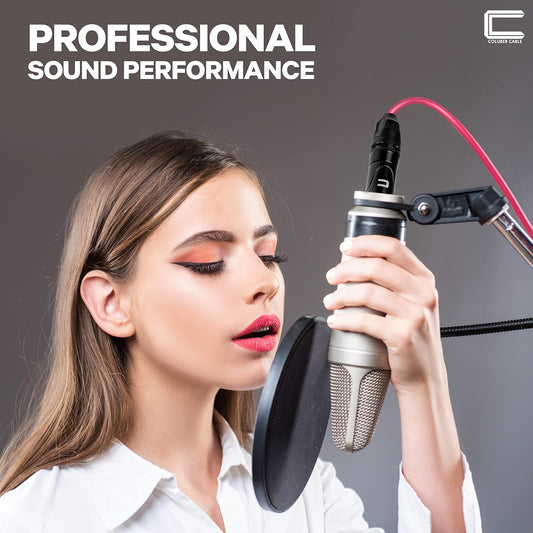 Balanced XLR Cable Male to Female - 6 Feet Pink - Pro 3-Pin Microphone Connector for Powered Speakers, Audio Interface or Mixer for Live Performance & Recording - PuriLite