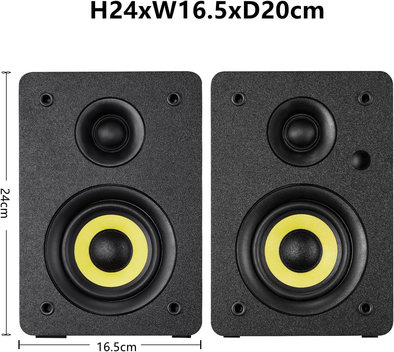 Sanyun SW208 3" Active Bluetooth 5.0 Bookshelf Speakers – 60W Carbon Fiber Speaker Unit - Built-in 24bit DAC - Dynamic 3D Surround Sound – 2.0 Computer PC Monitor Gaming Speakers (Pair, White)