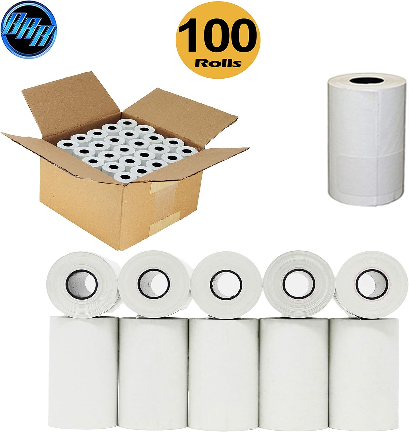 (50 Rolls) 2 1/4 x 50 Thermal Paper Receipt Rolls 2.25 x 50 ft POS Cash Register fits All Credit Card Terminals