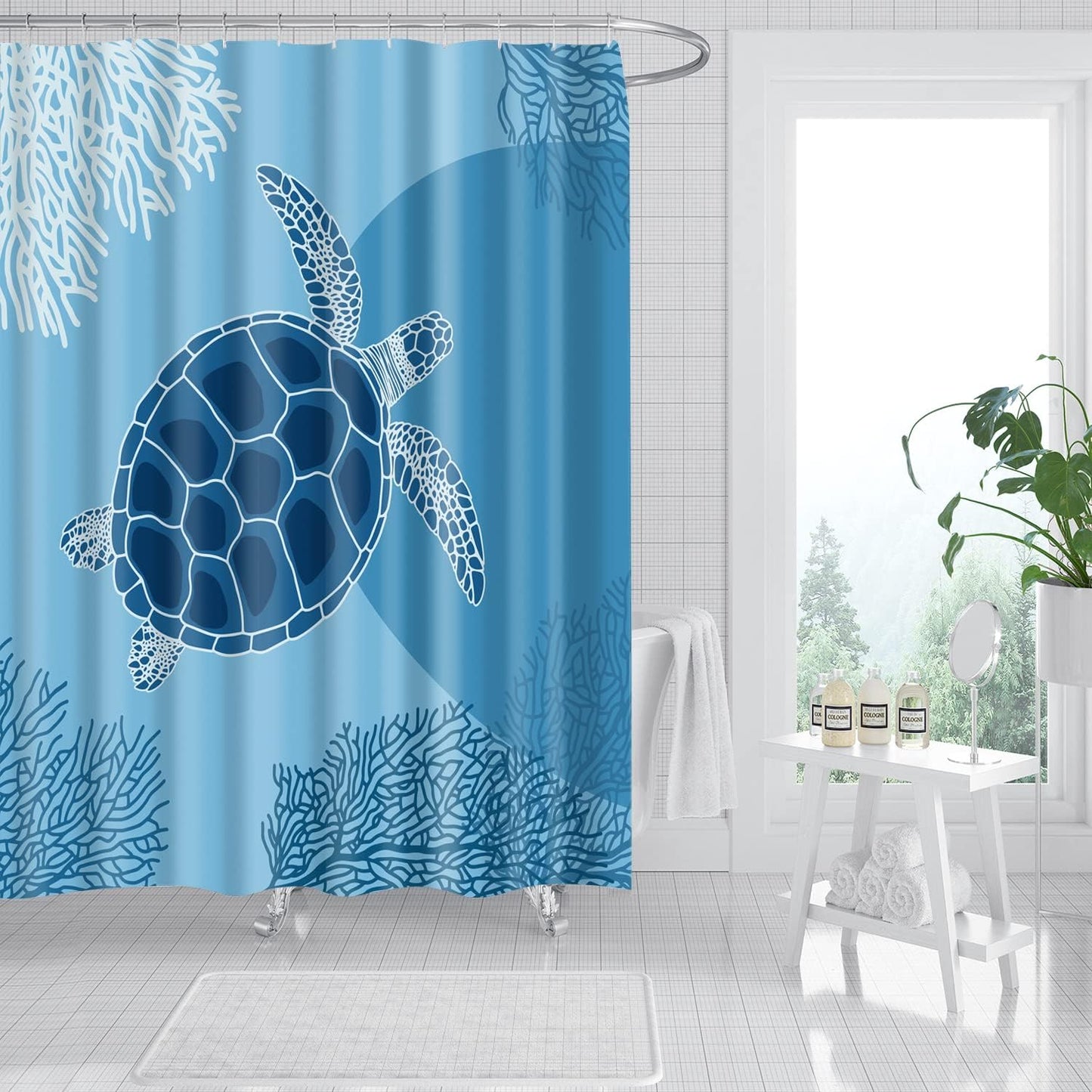 Mantto Canadian Smoky Mountain Cliff Outdoor Idyllic Photo Art Shower Curtain, National Parks Home Decor Curtain, Waterproof Polyester Fabric Bathroom Shower Curtain with Hooks 72" x 72"