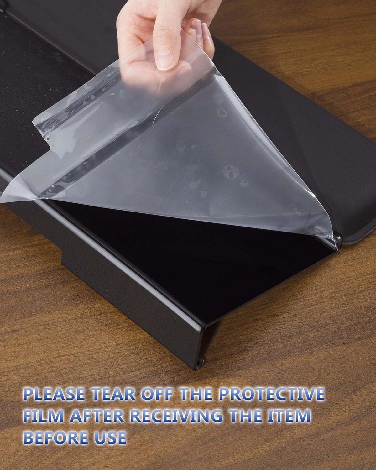 Laborio Acrylic Keyboard Stand with Memory Foam Wrist Rest – Ergonomic Non-Slip Computer Keyboard Holder for Office & Home Desk (Black + Black Wrist Pad) - PuriLite