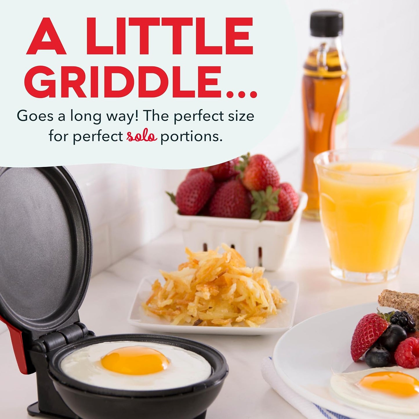DASH Mini Maker Electric Round Griddle for Individual Pancakes, Cookies, Eggs & other on the go Breakfast, Lunch & Snacks with Indicator Light + Included Recipe Book - Aqua,4 Inch