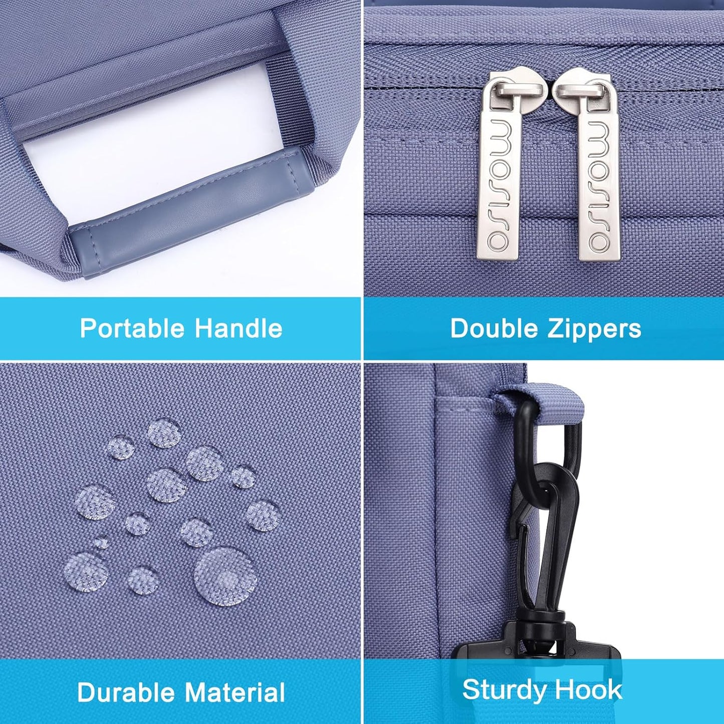MOSISO Laptop Bag 16 inch, 15-15.6 inch Computer Shoulder Bag Compatible with MacBook Air 15 M4 M3 M2/Pro 16 M4 M3 M2 M1, Notebook &2 Raised&1 Flapover&1 Horizontal Pocket&Handle&Belt, Navy Blue