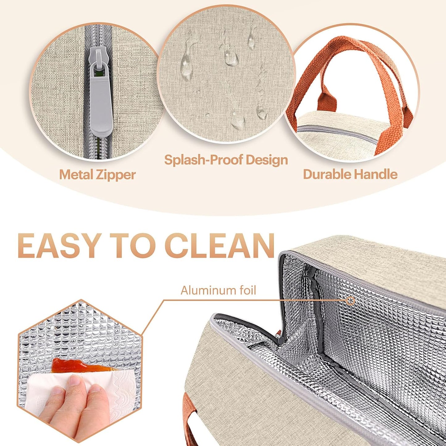 Lunch Bag for Women & Men Adult Insulated Lunch Box, Small Leakproof Cooler Food Lunch Containers Reusable High Capacity Lunch Tote Bags for Work, Travel, Outdoor