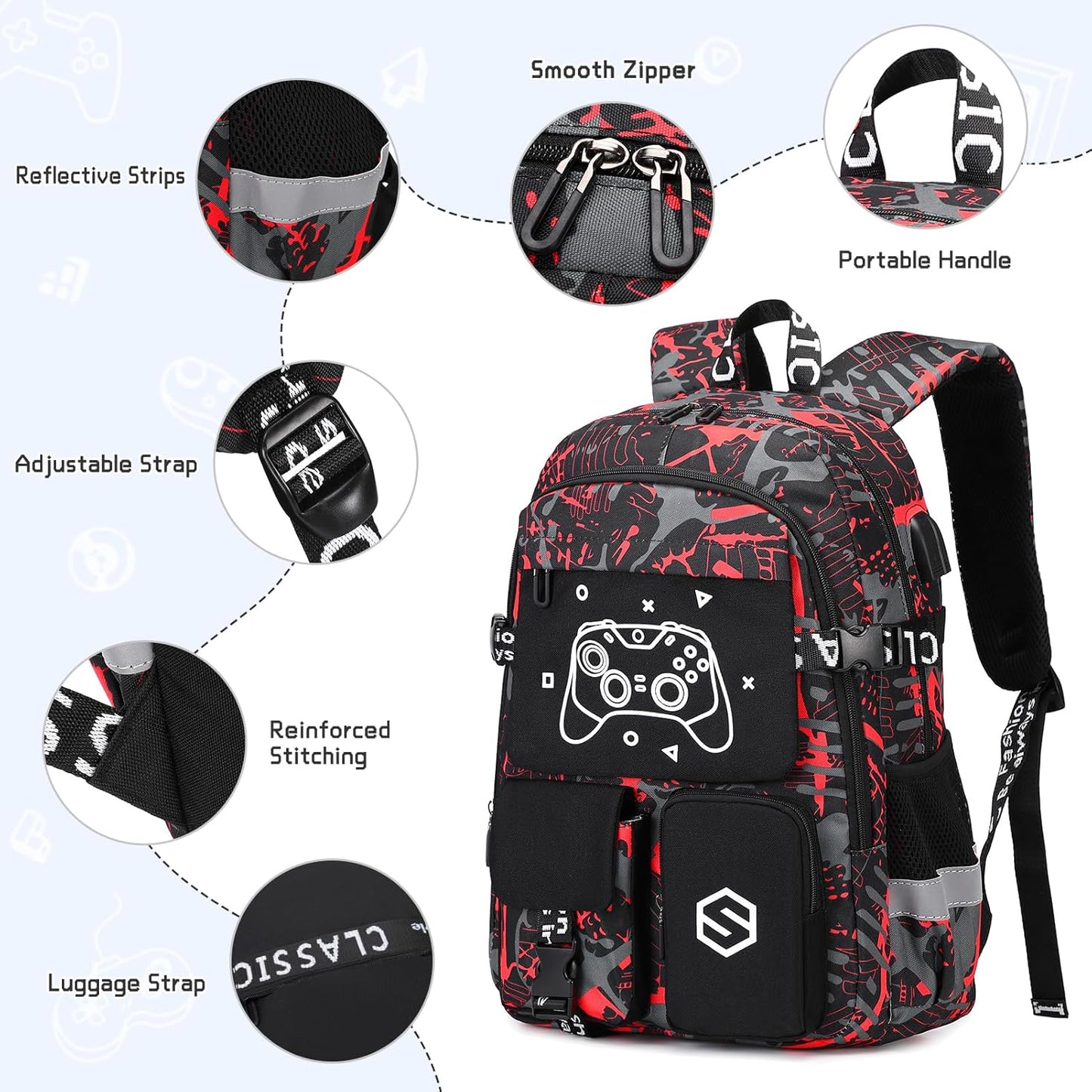 Scothen Cool Luminous School Backpacks for Boys