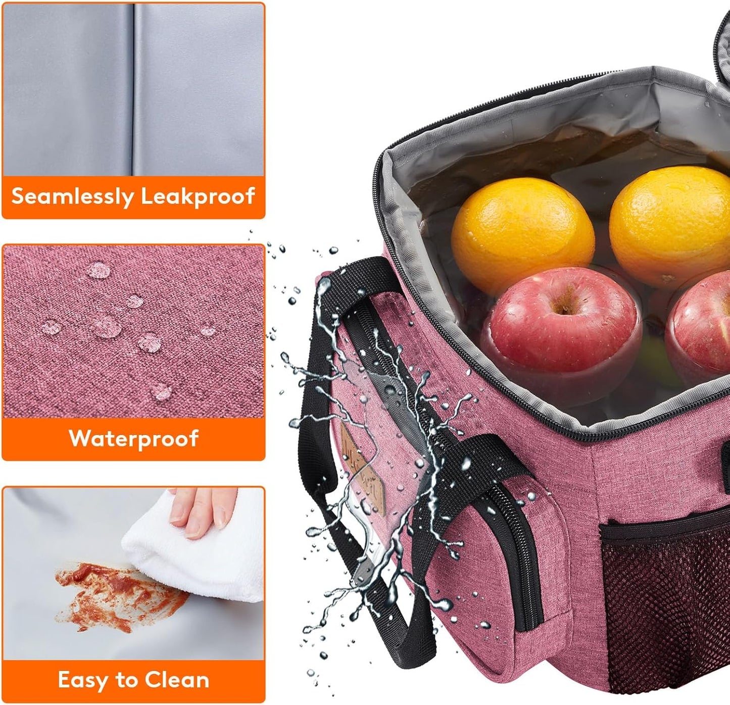 Lifewit Large Lunch Bag for Adults, 24-Can 15L Insulated Lunch Box Leakproof Soft Cooler Cooling Tote for Men Women, Waterproof Reusable Cooler Bags for Work Office Outdoor Picnic Camping, Black