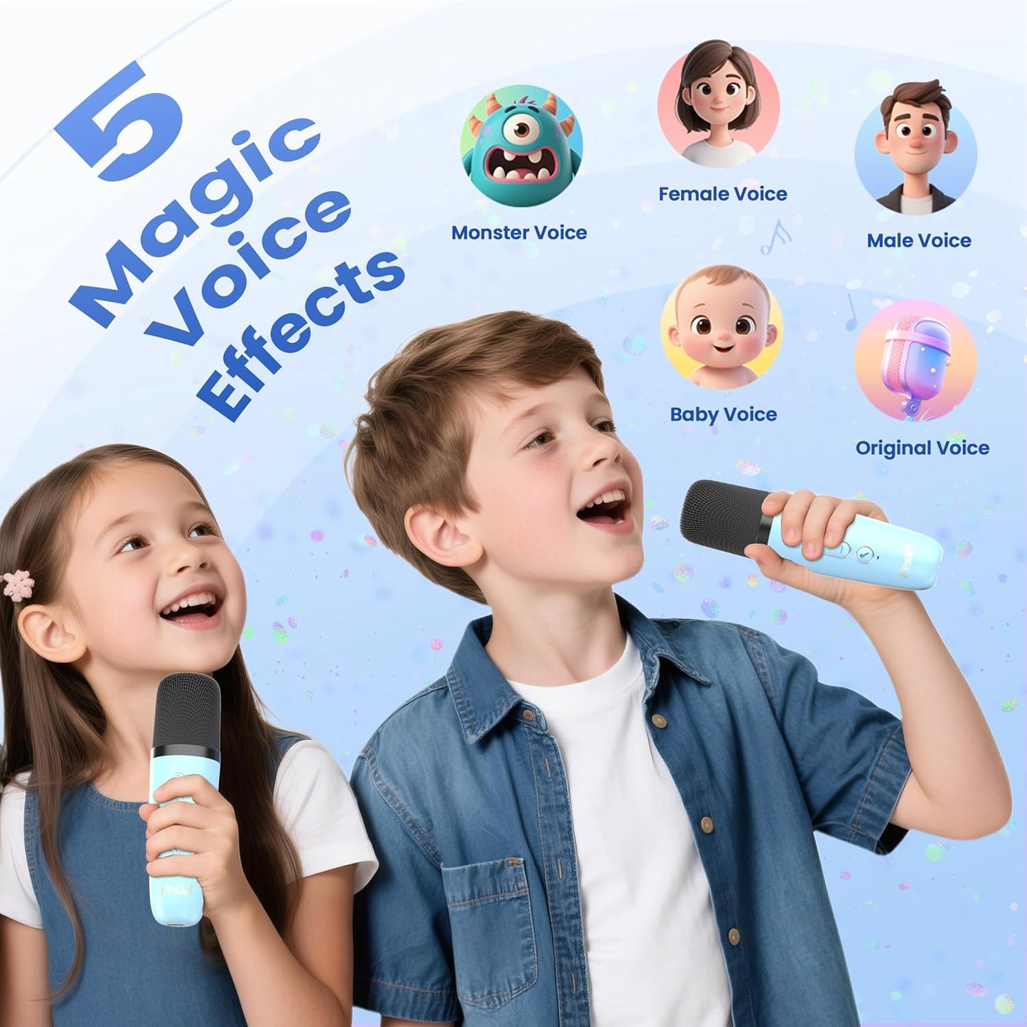 Karaoke Machine for Kids Adults, Portable Bluetooth Mini Karaoke Microphone Singing Speaker Karaoke Player with 2 Wireless Mic Toys for All Smartphones,Birthday, Family,Home Party (Purple)