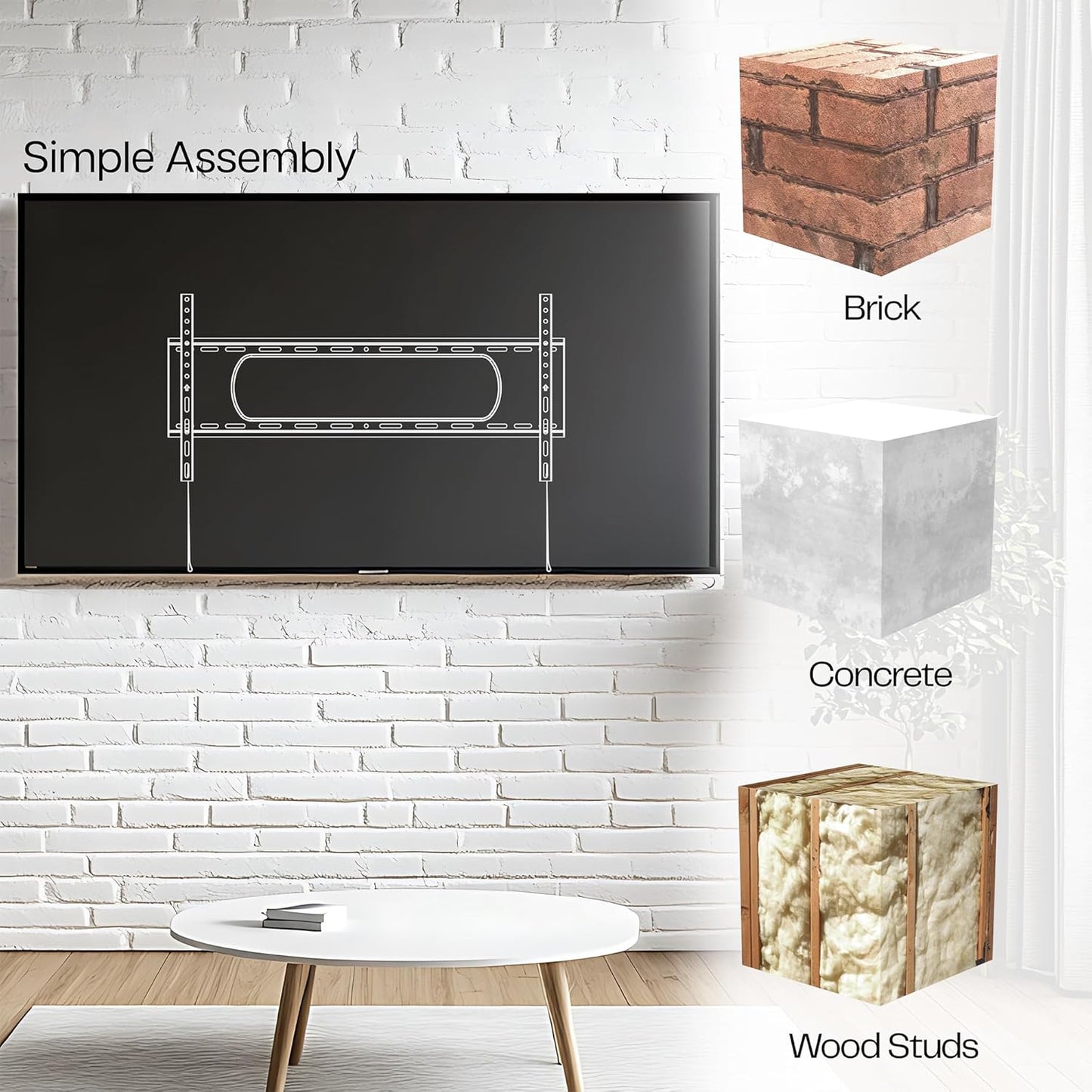 VIVO Extra Large Heavy Duty 43 to 100 inch LCD LED Curved and Flat Panel Screen, TV Wall Mount Bracket with Max 800x400mmmm VESA, Black, MOUNT-VW100F